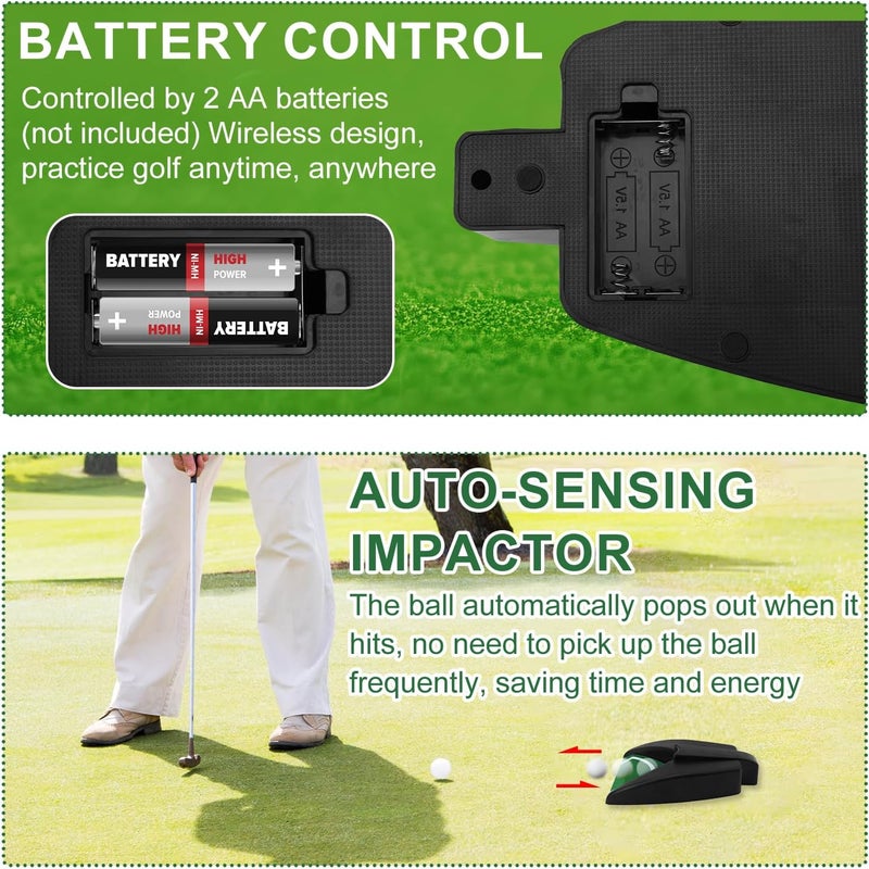 BTFO Golf Ball Return Putting Unit, Automatic Golf Ball Returner Putting Return Machine Battery-Powered (Not Included) for Indoor Outdoor Home Office Yard Practice - Image 5
